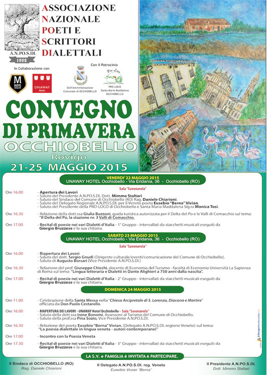 CONVEGNO DI PRIMAVERA - Occhiobello (RO) - 21-25 maggio 2015