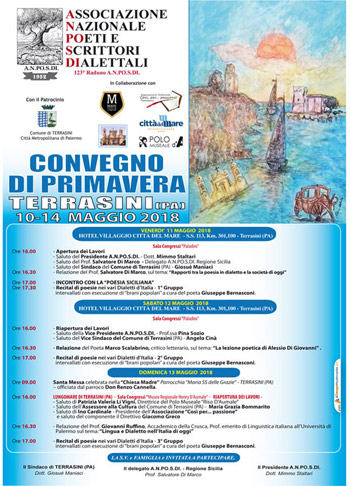 CONVEGNO DI PRIMAVERA - TERRASINI (PA) - 10/14 Maggio 2018